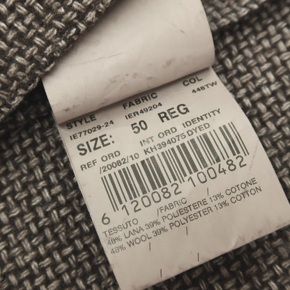 【中古】ラルディーニ LARDINI ウールポリエステルコットン カジュアル系ジレ ベスト ダークブラウンxホワイト【サイズ50】【 状態ランクB 】【 メンズ 】