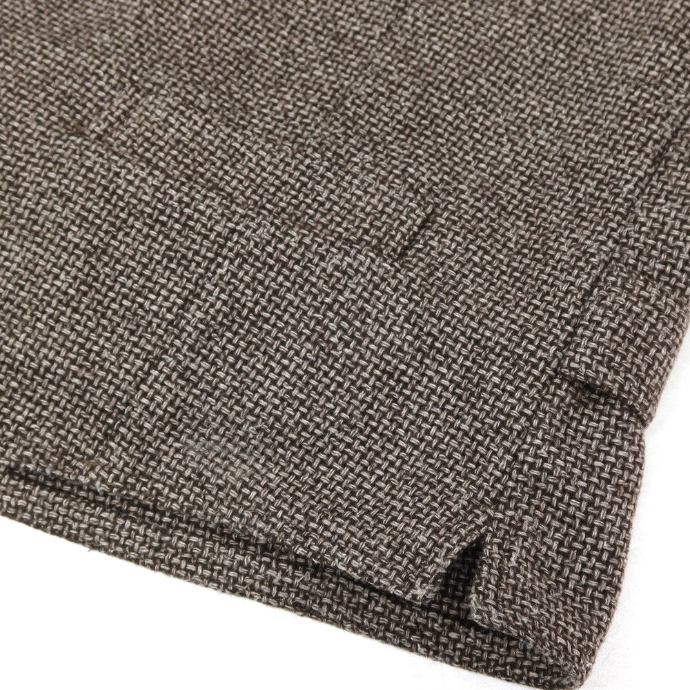 【中古】ラルディーニ LARDINI ウールポリエステルコットン カジュアル系ジレ ベスト ダークブラウンxホワイト【サイズ50】【 状態ランクB 】【 メンズ 】