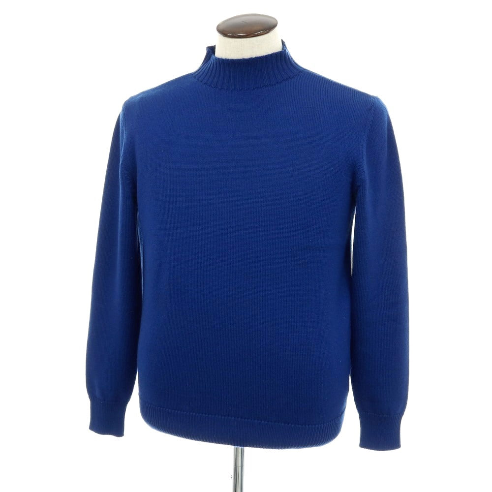 【中古】バフィー BAFY ウール ハイネック モックネック プルオーバーニット ブルー【サイズ50】【 状態ランクB 】【 メンズ 】[APD]
