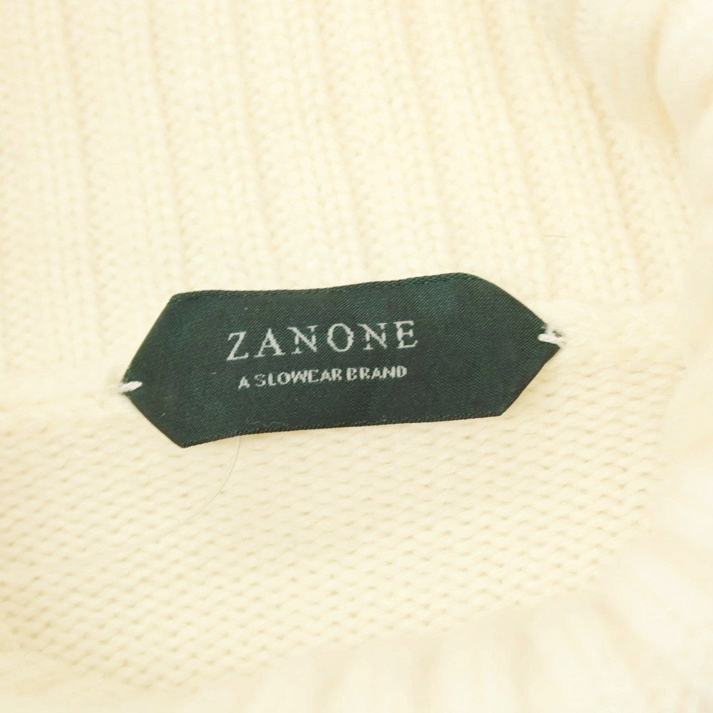 【中古】ザノーネ ZANONE ミドルゲージ ウール タートルネック プルオーバーニット アイボリー【サイズ50】【 状態ランクC 】【 メンズ 】
