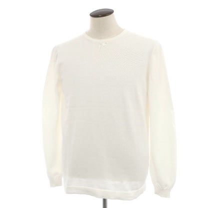 【SALE30%OFF/返品不可】【中古】グランサッソ GRAN SASSO コットン クルーネック プルオーバーニット ホワイト【 サイズ52 】【 状態ランクB 】【 メンズ 】