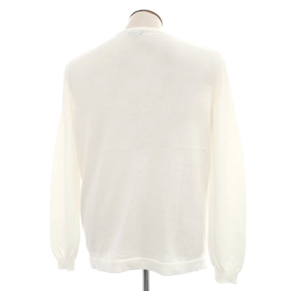 【SALE30%OFF/返品不可】【中古】グランサッソ GRAN SASSO コットン クルーネック プルオーバーニット ホワイト【 サイズ52 】【 状態ランクB 】【 メンズ 】