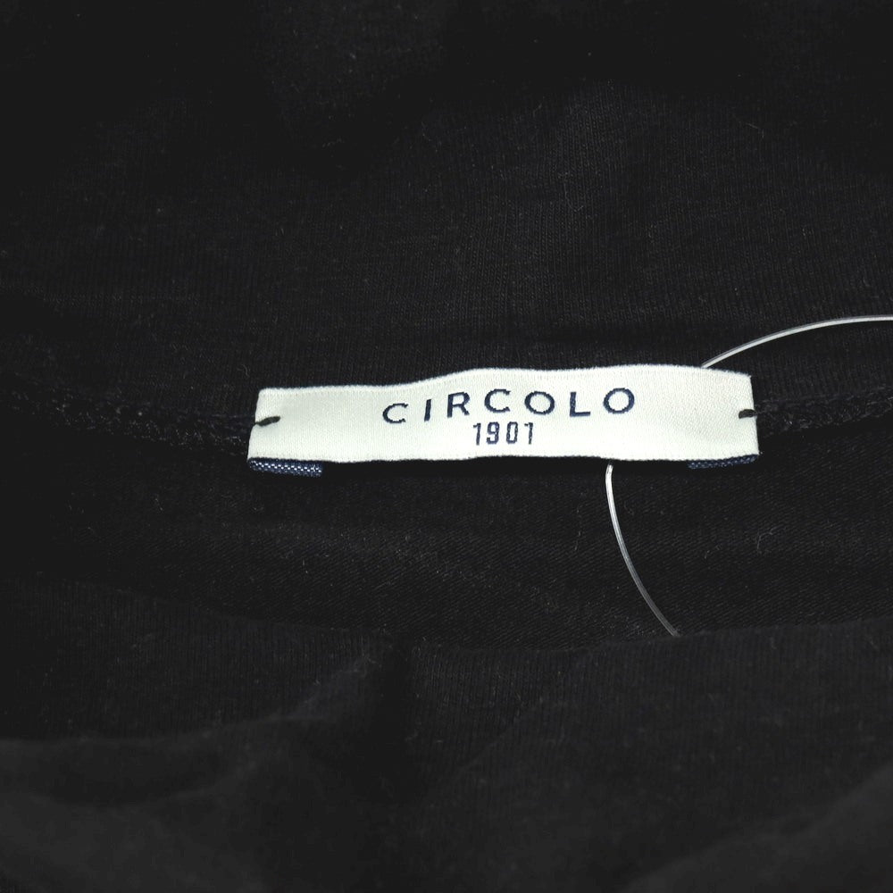 【SALE30%OFF/返品不可】【中古】チルコロ1901 CIRCOLO 1901 コットンポリウレタン ジャージー タートルネック 長袖Ｔシャツ ブラック【 サイズL 】【 状態ランクC 】【 メンズ 】