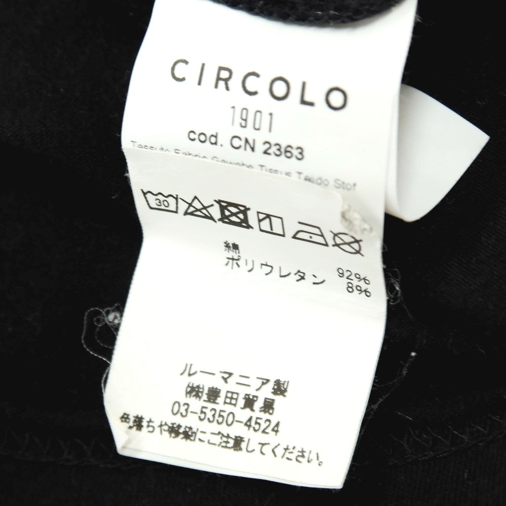 【SALE30%OFF/返品不可】【中古】チルコロ1901 CIRCOLO 1901 コットンポリウレタン ジャージー タートルネック 長袖Ｔシャツ ブラック【 サイズL 】【 状態ランクC 】【 メンズ 】