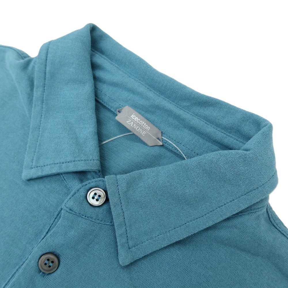 【SALE10%OFF/返品不可】【中古】ザノーネ ZANONE アイスコットン 半袖ポロシャツ ターコイズブルー【 サイズ50 】【 状態ランクB 】【 メンズ 】