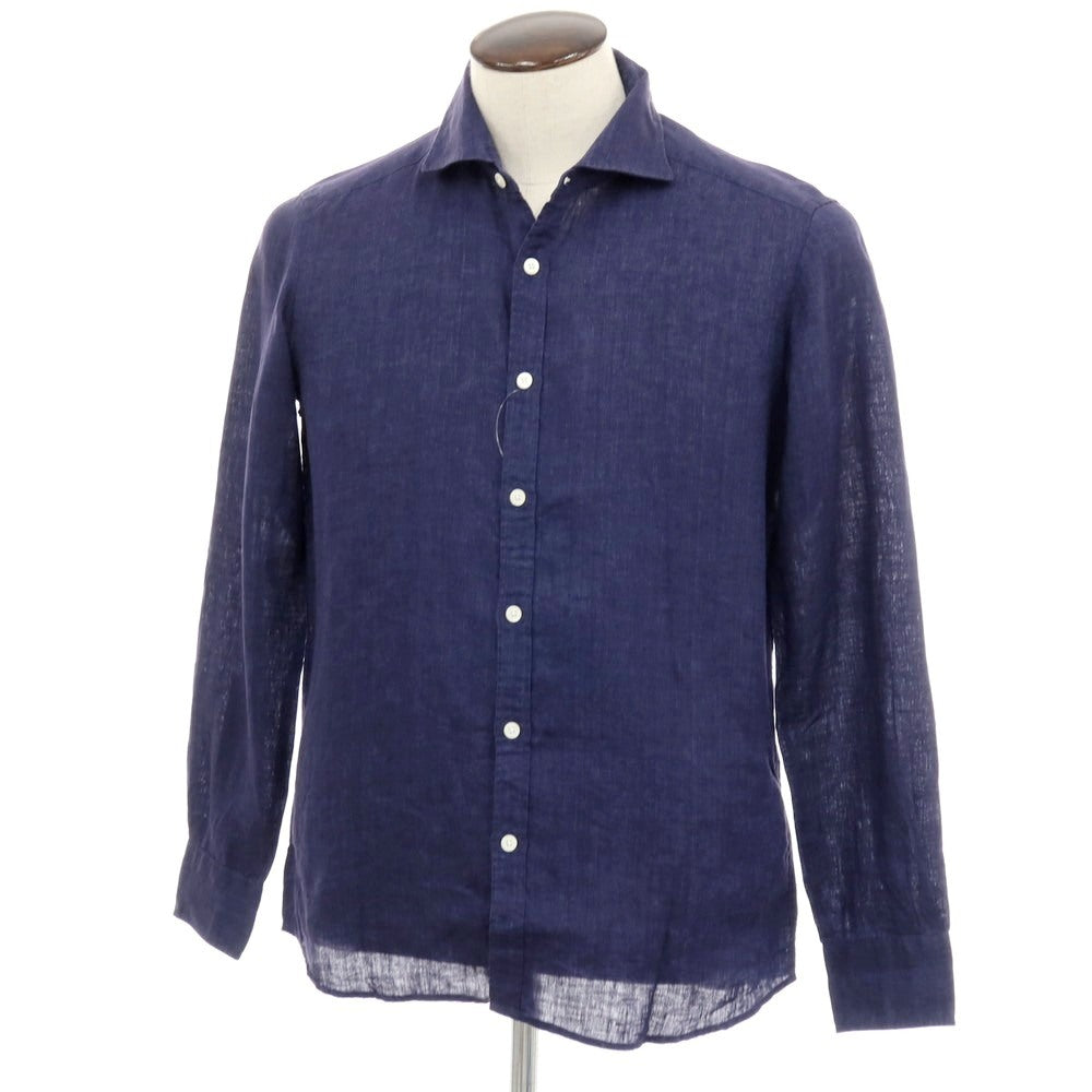 【中古】ブリッラ ペル イル グスト Brilla per il gusto リネン ワイドカラー カジュアルシャツ パープル【サイズL】【 状態ランクB 】【 メンズ 】
