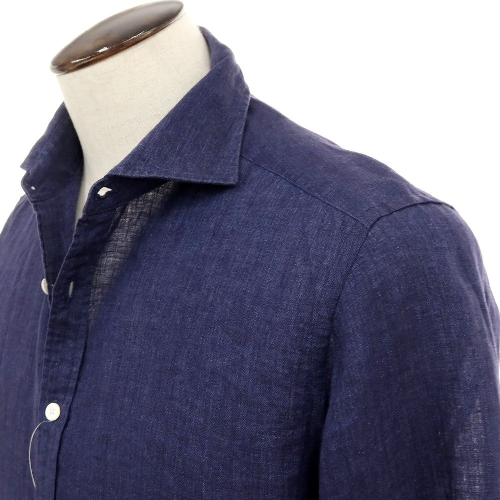 【中古】ブリッラ ペル イル グスト Brilla per il gusto リネン ワイドカラー カジュアルシャツ パープル【サイズL】【 状態ランクB 】【 メンズ 】