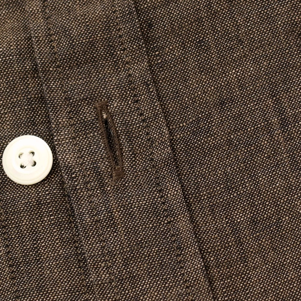 【中古】ブリッラ ペル イル グスト Brilla per il gusto リネン ワイドカラー カジュアルシャツ ブラウン【サイズL】【 状態ランクB 】【 メンズ 】