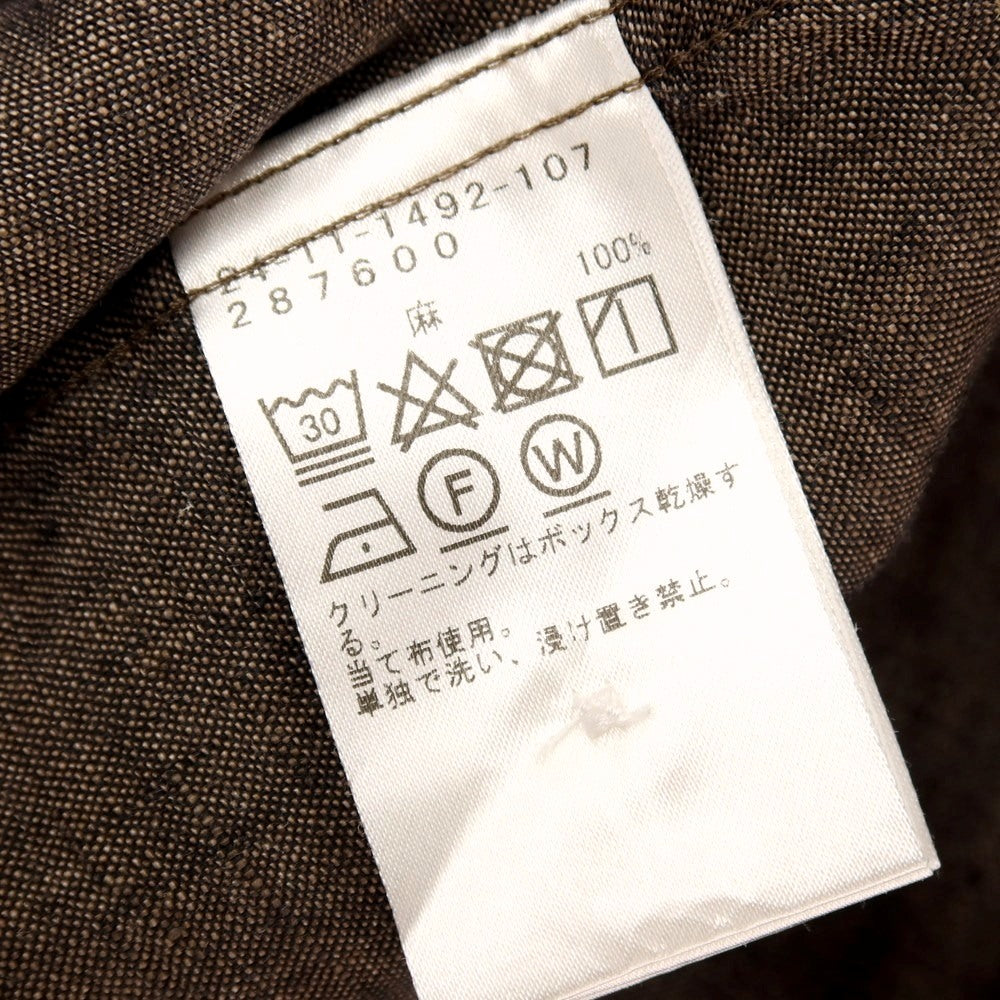 【中古】ブリッラ ペル イル グスト Brilla per il gusto リネン ワイドカラー カジュアルシャツ ブラウン【サイズL】【 状態ランクB 】【 メンズ 】