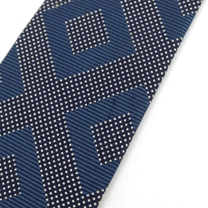 【中古】ホリデイ アンド ブラウン HOLLIDAY &amp; BROWN ダイヤ柄 シルク ネクタイ ネイビーxオフホワイト【 状態ランクB 】【 メンズ 】
