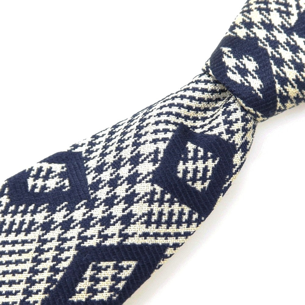 【中古】シーワード＆ スターン seaward&amp;stearn グレンチェック×ダイヤ柄 シルク ネクタイ ホワイトxネイビー【 状態ランクB 】【 メンズ 】