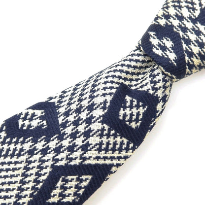 【中古】シーワード＆ スターン seaward&amp;stearn グレンチェック×ダイヤ柄 シルク ネクタイ ホワイトxネイビー【 状態ランクB 】【 メンズ 】