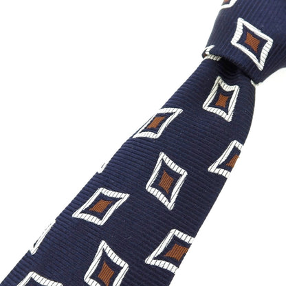 【中古】エリコフォルミコラ ERRICO FORMICOLA シルク 小紋柄ネクタイ ネイビーxブラウン【 状態ランクB 】【 メンズ 】
