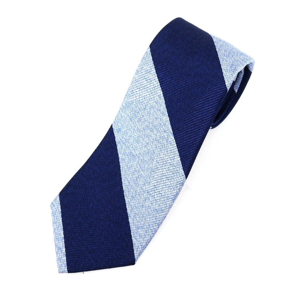 【中古】フェアファクス FAIRFAX シルク レップ ストライプ柄ネクタイ ネイビーxライトブルー【 状態ランクB 】【 メンズ 】