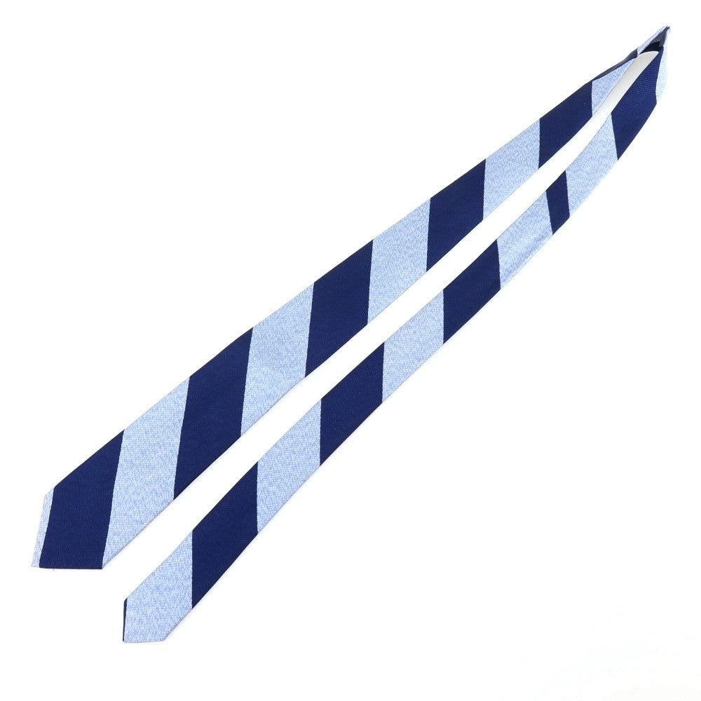 【中古】フェアファクス FAIRFAX シルク レップ ストライプ柄ネクタイ ネイビーxライトブルー【 状態ランクB 】【 メンズ 】