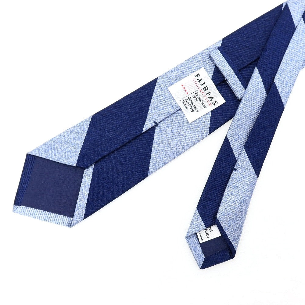 【中古】フェアファクス FAIRFAX シルク レップ ストライプ柄ネクタイ ネイビーxライトブルー【 状態ランクB 】【 メンズ 】