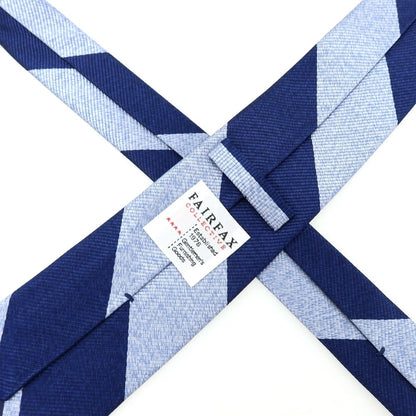 【中古】フェアファクス FAIRFAX シルク レップ ストライプ柄ネクタイ ネイビーxライトブルー【 状態ランクB 】【 メンズ 】