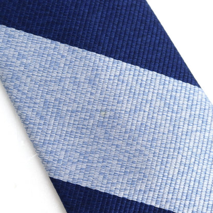【中古】フェアファクス FAIRFAX シルク レップ ストライプ柄ネクタイ ネイビーxライトブルー【 状態ランクB 】【 メンズ 】