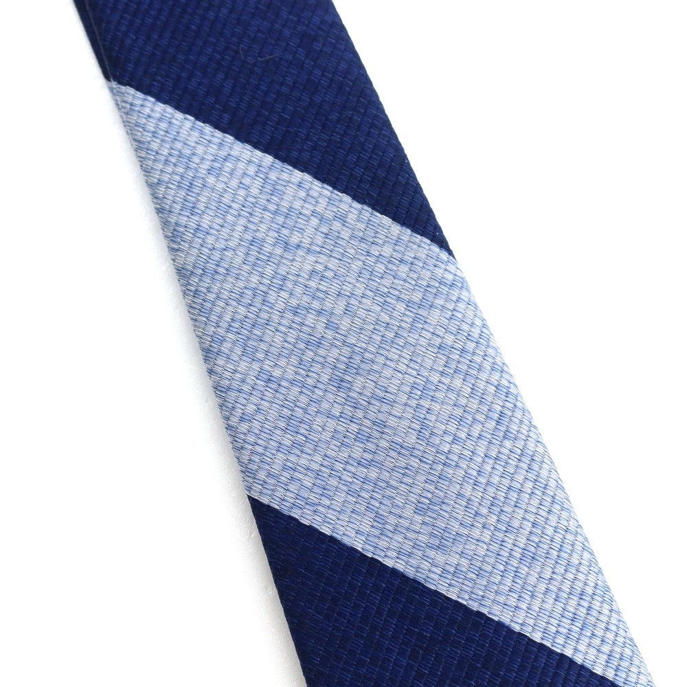 【中古】フェアファクス FAIRFAX シルク レップ ストライプ柄ネクタイ ネイビーxライトブルー【 状態ランクB 】【 メンズ 】