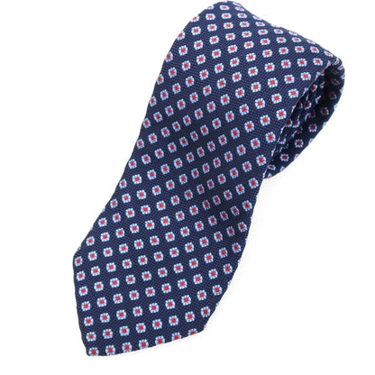【中古】ステファノ ビジ stefano bigi シルク 小紋柄ネクタイ ネイビーxレッド【 状態ランクB 】【 メンズ 】