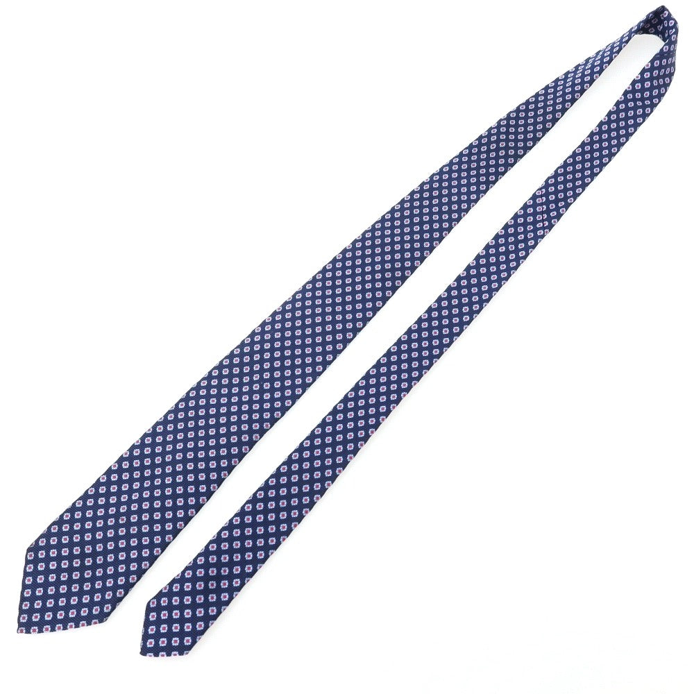 【中古】ステファノ ビジ stefano bigi シルク 小紋柄ネクタイ ネイビーxレッド【 状態ランクB 】【 メンズ 】