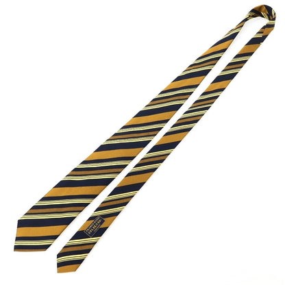 【中古】フランコバッシ FRANCO BASSI GOLDEN 80’s シルク ストライプ柄ネクタイ ネイビーxキャメル【 状態ランクB 】【 メンズ 】