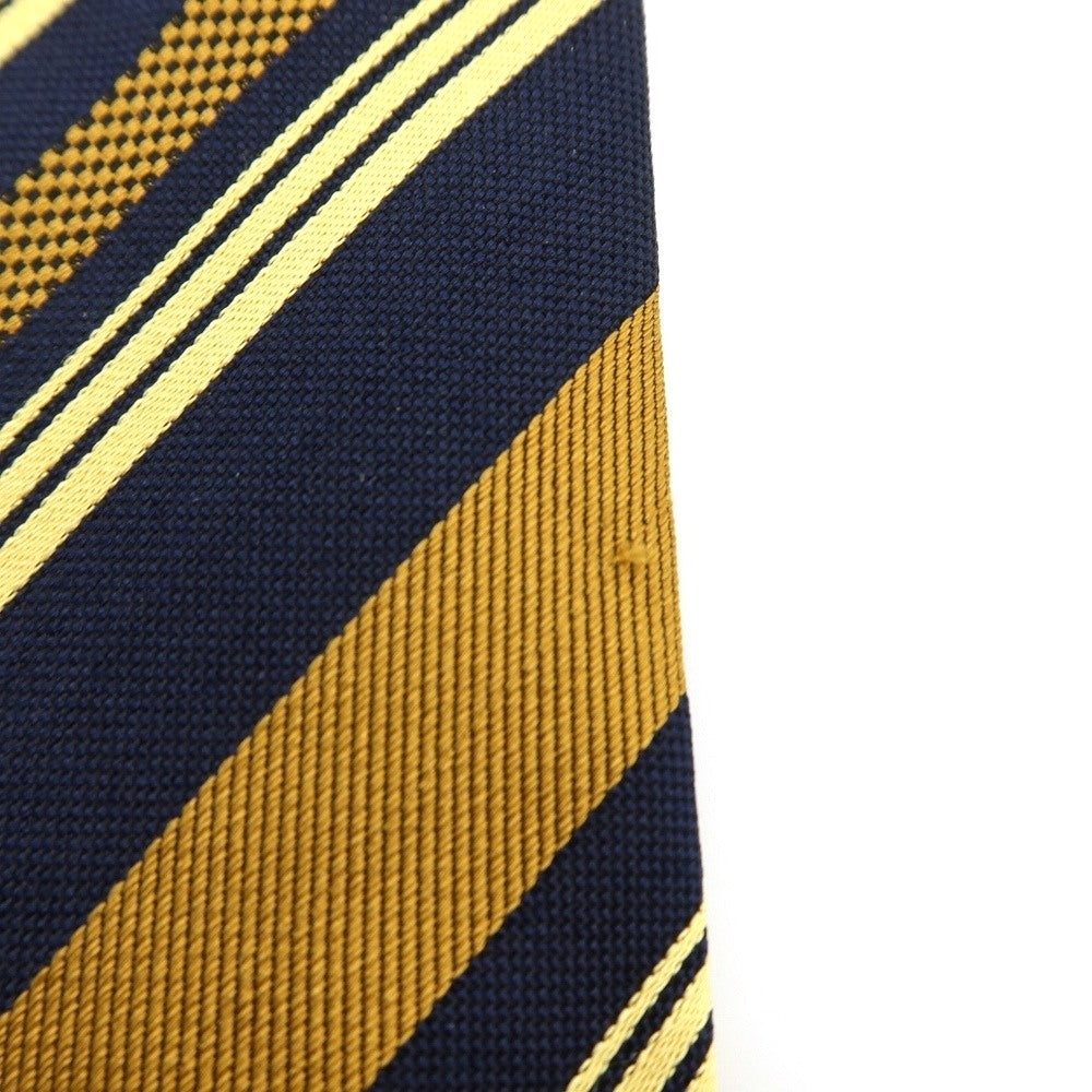 【中古】フランコバッシ FRANCO BASSI GOLDEN 80’s シルク ストライプ柄ネクタイ ネイビーxキャメル【 状態ランクB 】【 メンズ 】