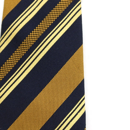 【中古】フランコバッシ FRANCO BASSI GOLDEN 80’s シルク ストライプ柄ネクタイ ネイビーxキャメル【 状態ランクB 】【 メンズ 】