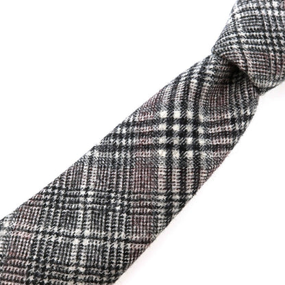 【中古】フランコバッシ FRANCO BASSI ウール チェック柄ネクタイ ブラックxボルドー【 状態ランクB 】【 メンズ 】