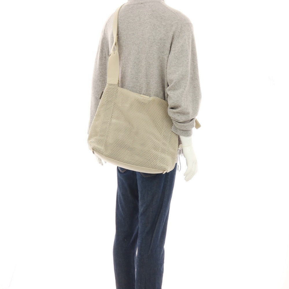 【中古】ザッツ zattu マイクロファイバースエード ポリエステル系 ショルダーバッグ サンドベージュ【 状態ランクB 】【 メンズ 】
