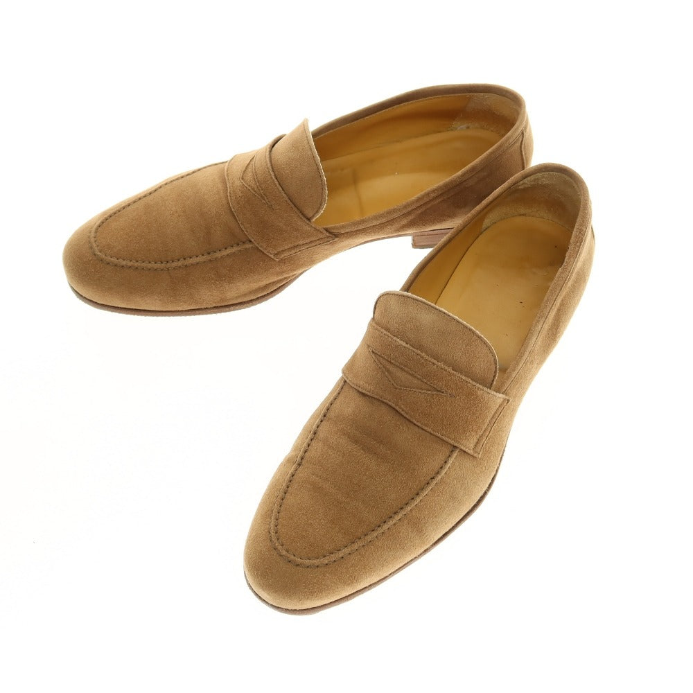 【中古】フェランテ FERRANTE スエード レザー コインローファー ライトブラウン【 6 1/2 】【 状態ランクD 】【 メンズ 】 []