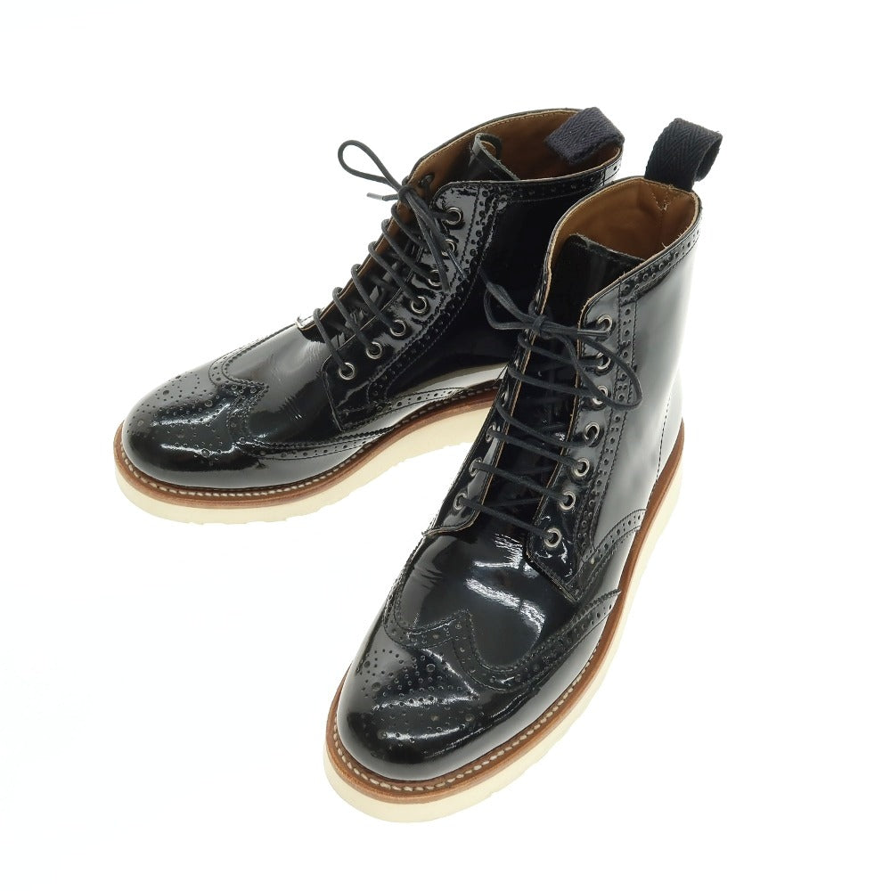 【中古】グレンソン GRENSON パテント レザー ブーツ ブラック【サイズ6】【 状態ランクB 】【 メンズ 】