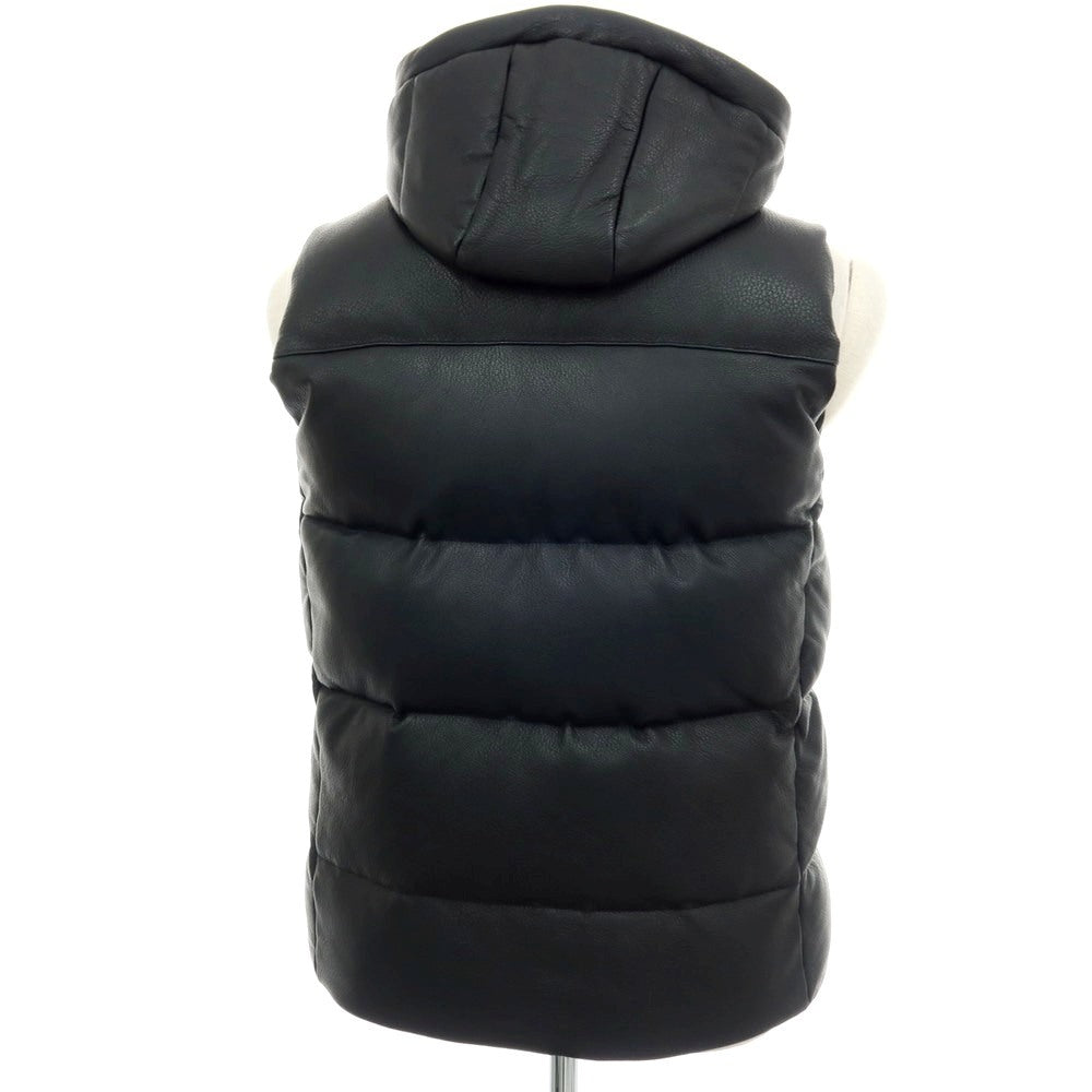 【中古】ジョゼフオム JOSEPH HOMME ゴートレザー スタンドカラー ダブルジップ ダウンベスト ブラック【サイズ46】【 状態ランクA 】【 メンズ 】