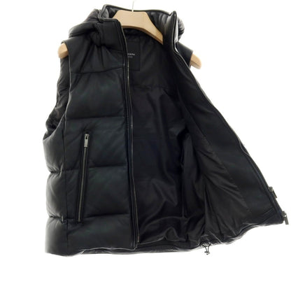 【中古】ジョゼフオム JOSEPH HOMME ゴートレザー スタンドカラー ダブルジップ ダウンベスト ブラック【サイズ46】【 状態ランクA 】【 メンズ 】