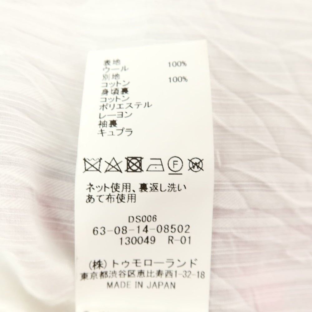 【中古】トゥモローランド TOMORROWLAND ウール×コットン チェック 切り替え ミリタリージャケット 蛍光ピンクxブラウン【サイズS】【 状態ランクB 】【 メンズ 】