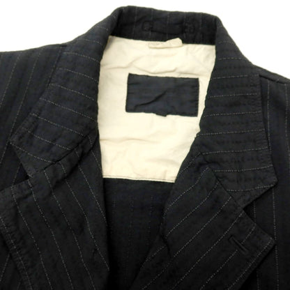 【中古】コムデギャルソン オムドゥ COMME des GARCONS HOMME DEUX 2017年秋冬 ピンストライプ 3つボタンスーツ セットアップ ブラックxホワイト【 S/S 】【 状態ランクB 】【 メンズ 】 []