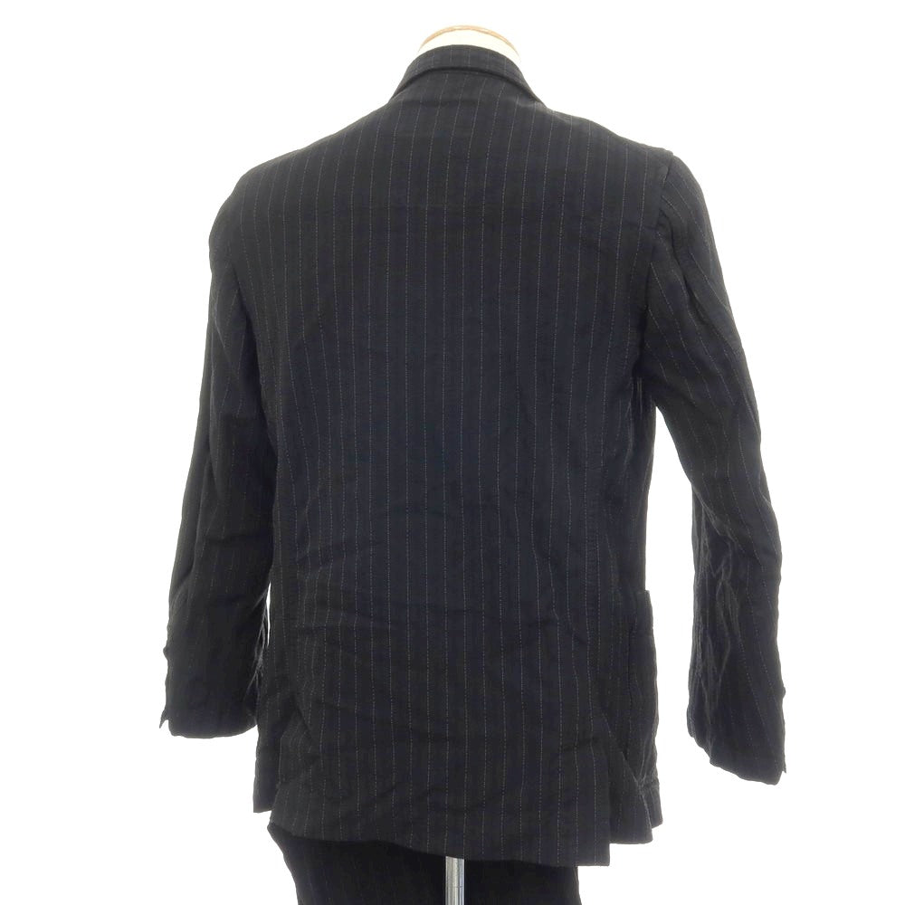 【中古】コムデギャルソン オムドゥ COMME des GARCONS HOMME DEUX 2017年秋冬 ピンストライプ 3つボタンスーツ セットアップ ブラックxホワイト【 S/S 】【 状態ランクB 】【 メンズ 】 []