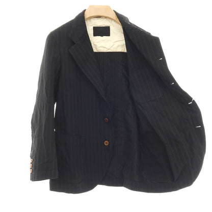 【中古】コムデギャルソン オムドゥ COMME des GARCONS HOMME DEUX 2017年秋冬 ピンストライプ 3つボタンスーツ セットアップ ブラックxホワイト【 S/S 】【 状態ランクB 】【 メンズ 】 []