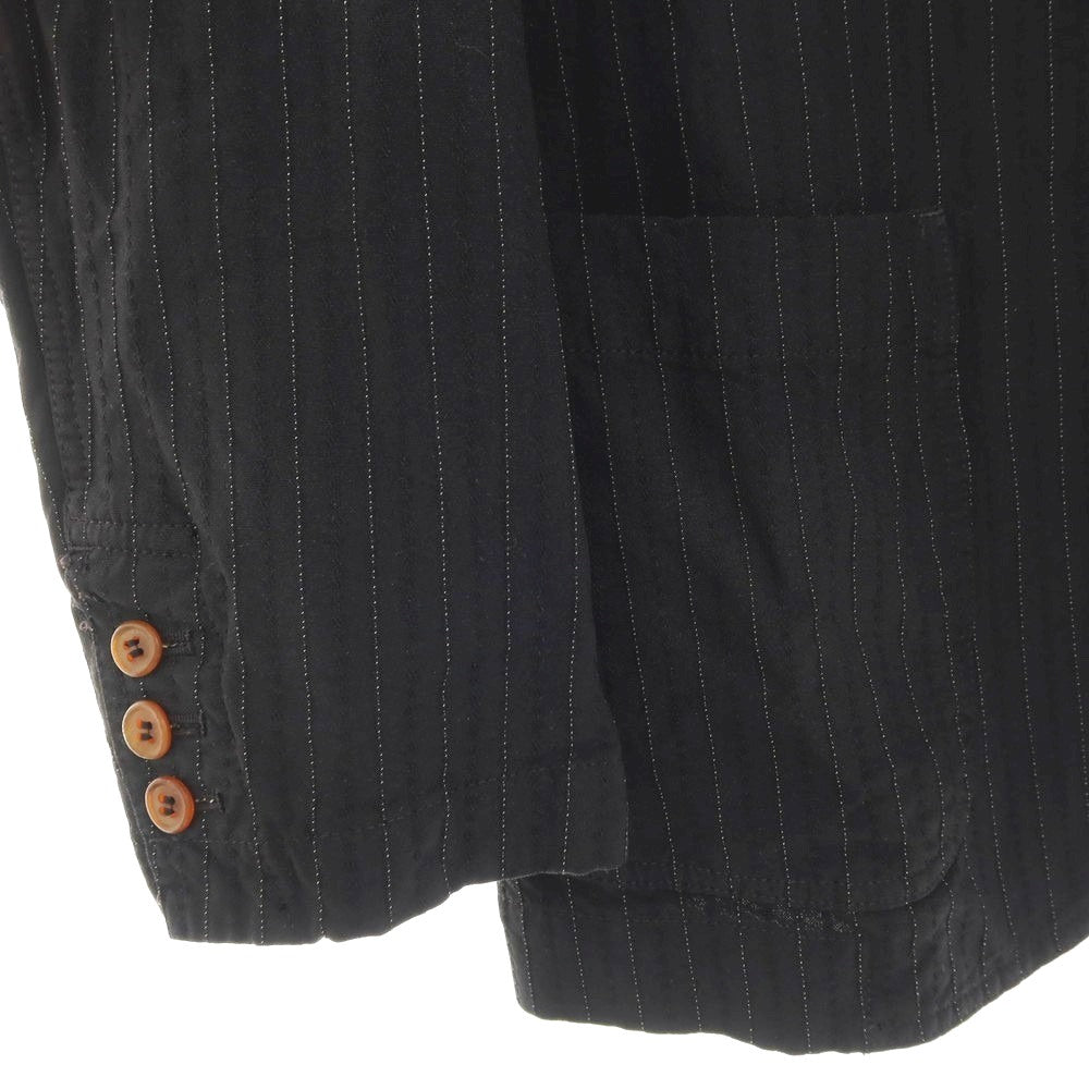 【中古】コムデギャルソン オムドゥ COMME des GARCONS HOMME DEUX 2017年秋冬 ピンストライプ 3つボタンスーツ セットアップ ブラックxホワイト【 S/S 】【 状態ランクB 】【 メンズ 】 []
