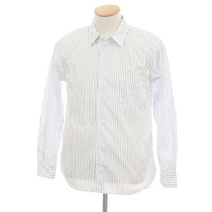 【中古】コムデギャルソン オムドゥ COMME des GARCONS HOMME DEUX 2019年春夏 コットン ストライプ レギュラーカラー カジュアルシャツ ホワイトxブルー【サイズXS】【 状態ランクD 】【 メンズ 】
