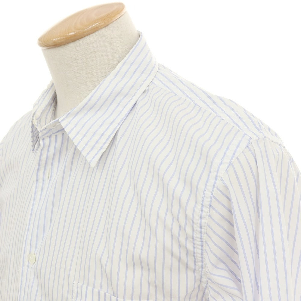 【中古】コムデギャルソン オムドゥ COMME des GARCONS HOMME DEUX 2019年春夏 コットン ストライプ レギュラーカラー カジュアルシャツ ホワイトxブルー【サイズXS】【 状態ランクD 】【 メンズ 】[BPD]