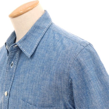 【中古】コムデギャルソン オムドゥ COMME des GARCONS HOMME DEUX 2015年春夏 コットン シャンブレー レギュラーカラー 半袖シャツ ブルー【サイズXS】【 状態ランクC 】【 メンズ 】