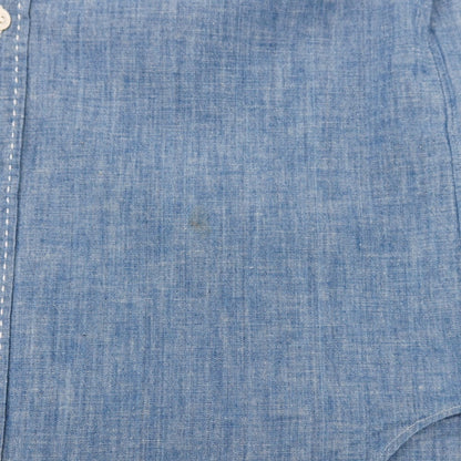 【中古】コムデギャルソン オムドゥ COMME des GARCONS HOMME DEUX 2015年春夏 コットン シャンブレー レギュラーカラー 半袖シャツ ブルー【サイズXS】【 状態ランクC 】【 メンズ 】