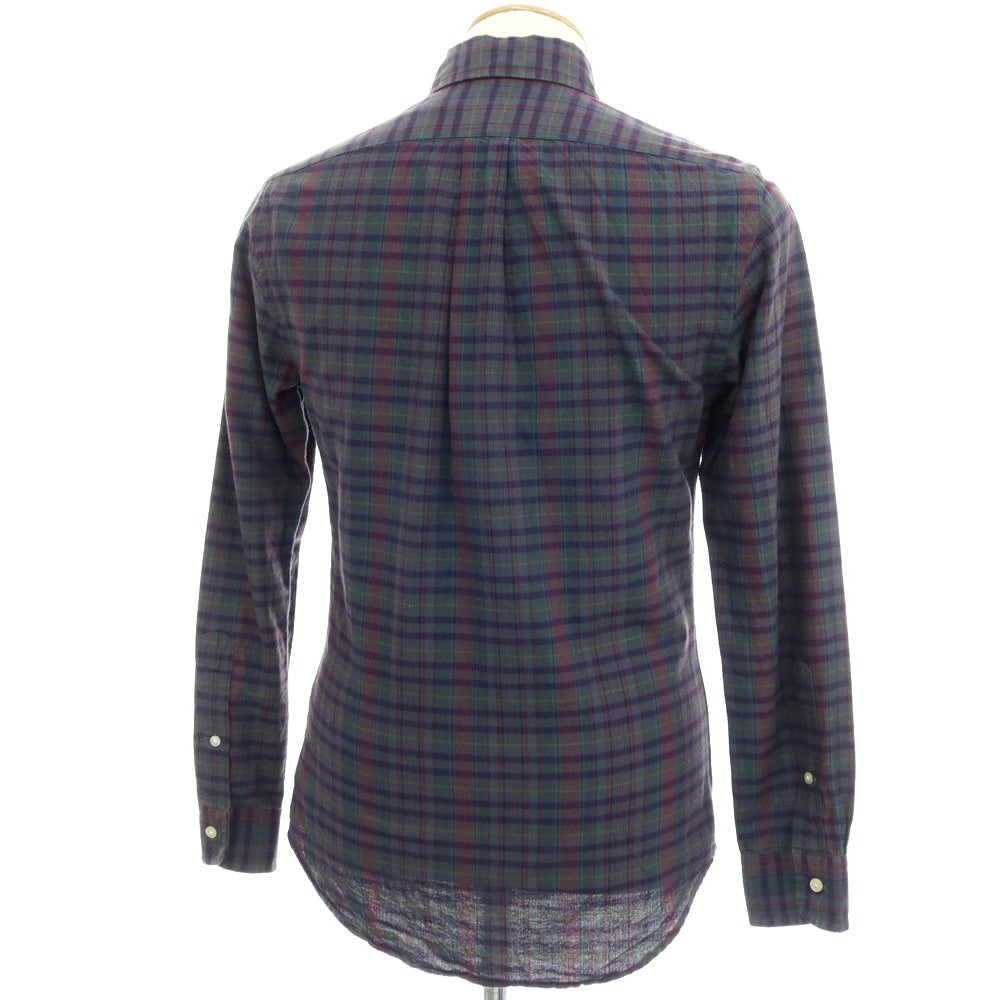 【SALE30%OFF/返品不可】【中古】ラルフローレン RALPH LAUREN コットン チェック ボタンダウン カジュアルシャツ グレーxブラウン【 サイズXS 】【 状態ランクC 】【 メンズ 】