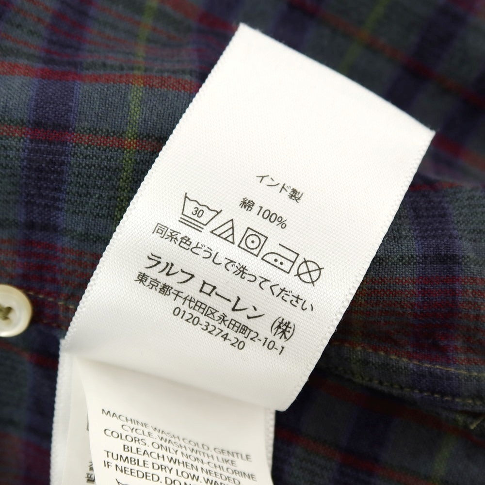 【SALE30%OFF/返品不可】【中古】ラルフローレン RALPH LAUREN コットン チェック ボタンダウン カジュアルシャツ グレーxブラウン【 サイズXS 】【 状態ランクC 】【 メンズ 】