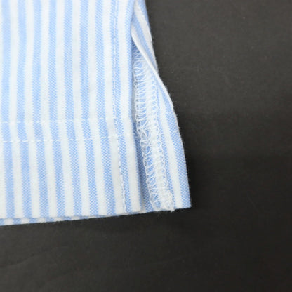 【SALE30%OFF/返品不可】【中古】パパス PAPAS コットン ストライプ 半袖ポロシャツ ライトブルーxホワイト【 サイズ46/S 】【 状態ランクB 】【 メンズ 】