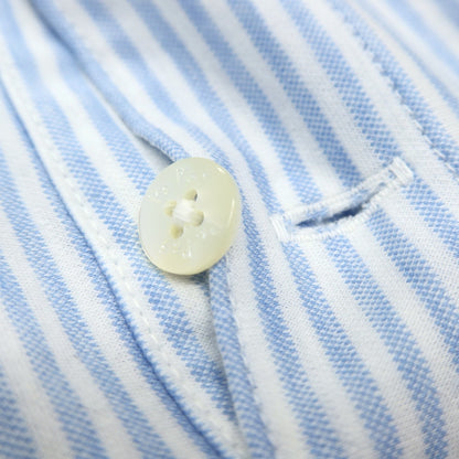 【SALE30%OFF/返品不可】【中古】パパス PAPAS コットン ストライプ 半袖ポロシャツ ライトブルーxホワイト【 サイズ46/S 】【 状態ランクB 】【 メンズ 】