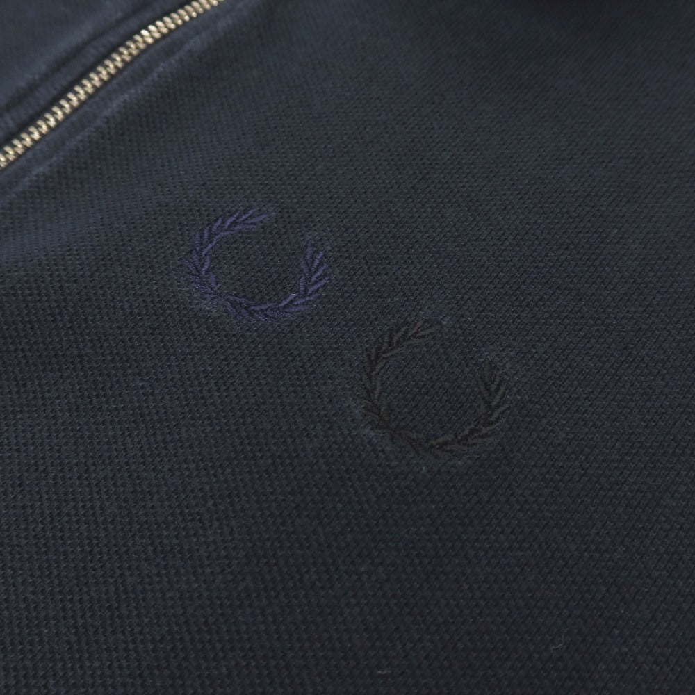 【SALE30%OFF/返品不可】【中古】コムデギャルソン オムドゥ COMME des GARCONS HOMME DEUX × FRED PERRY 2015年秋冬 コットン 鹿の子 ハーフジップ 半袖ポロシャツ ネイビー【 サイズS 】【 状態ランクC 】【 メンズ 】