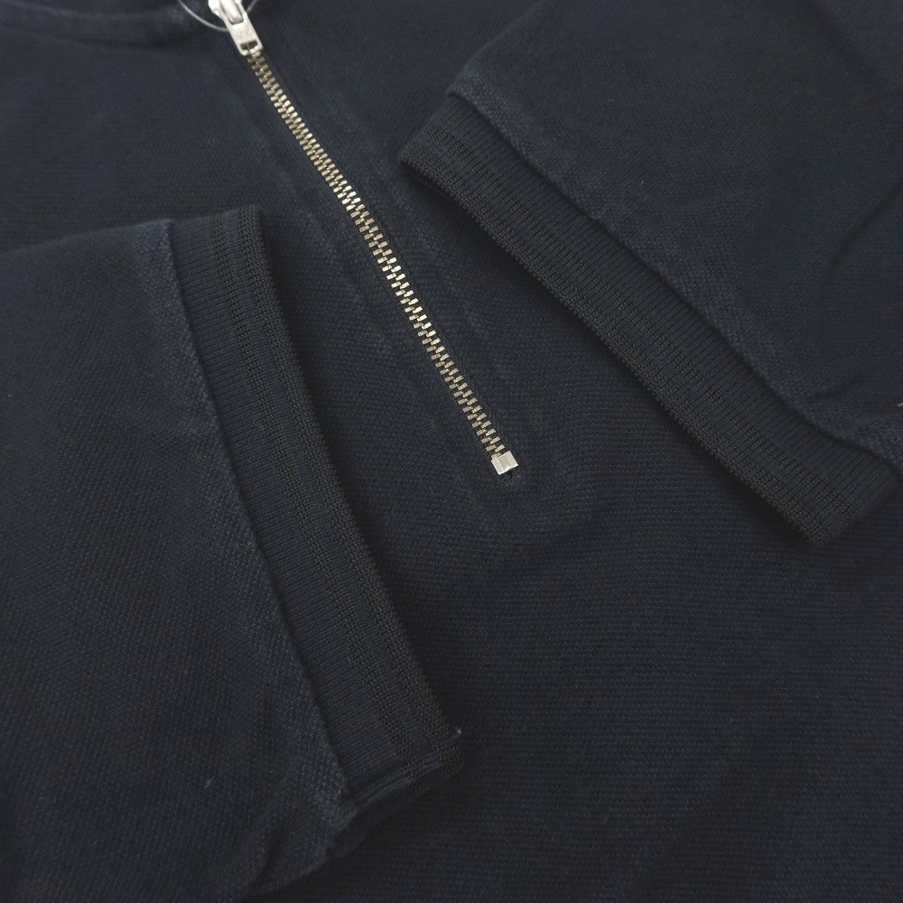 【SALE30%OFF/返品不可】【中古】コムデギャルソン オムドゥ COMME des GARCONS HOMME DEUX × FRED PERRY 2015年秋冬 コットン 鹿の子 ハーフジップ 半袖ポロシャツ ネイビー【 サイズS 】【 状態ランクC 】【 メンズ 】