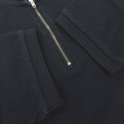 【SALE30%OFF/返品不可】【中古】コムデギャルソン オムドゥ COMME des GARCONS HOMME DEUX × FRED PERRY 2015年秋冬 コットン 鹿の子 ハーフジップ 半袖ポロシャツ ネイビー【 サイズS 】【 状態ランクC 】【 メンズ 】